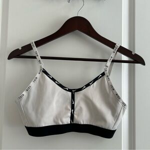 Nike Dri-Fit Sports Bra Size Medium White And Black With Adjustable Straps